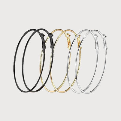 YouBella Jewellery Combo of 3 Pair of Hoop Earrings for Girls & Women (YBEAR - 32566)