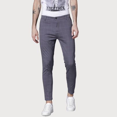 HIGHLANDER Men's Slim Fit Trousers | Grey - 32 HIGHLANDER Men's Slim Fit Trousers | Grey - 32