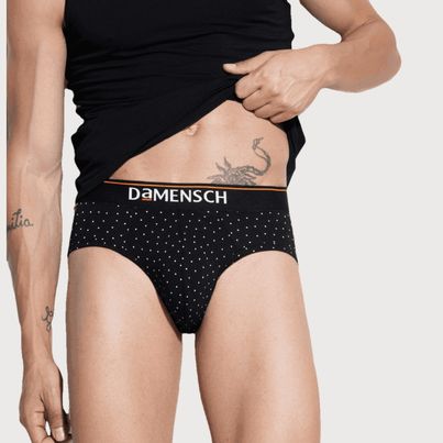 DaMENSCH Men's Premium Cotton Briefs | Black - M