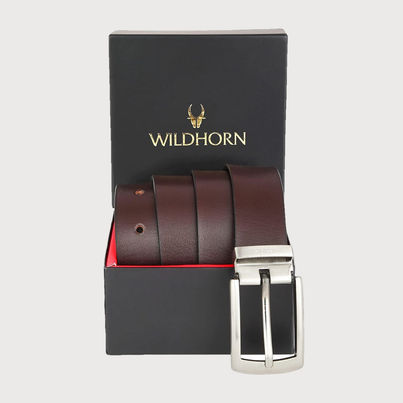 Wildhorn Men's Textured Leather Belt | Brown - Free Size Wildhorn Men's Textured Leather Belt | Brown - Free Size