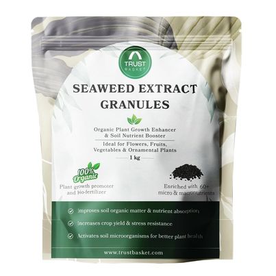 TrustBasket Seaweed Granules | Organic Bio-Stimulant & Fertilizer for Pots & Garden TrustBasket Seaweed Granules | Organic Bio-Stimulant & Fertilizer for Pots & Garden