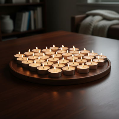 Tea Light Candles | Premium and Long Burning | 8 g Aluminium Cup Festive Candles | White | Set of 50 | Oye Happy