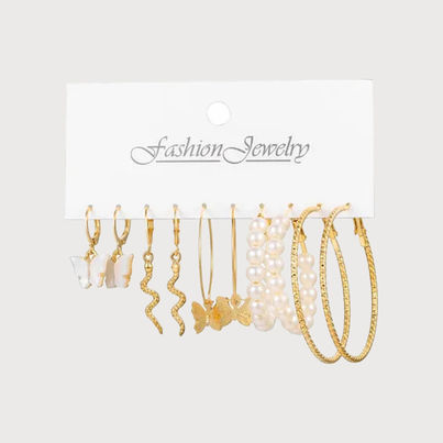 YouBella Jewellery Gold Plated Combo Of 5 Hoop Earrings For Girls And Women (YBEAR - 32945)