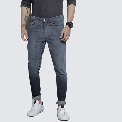 The Indian Garage Co Men's Slim Fit Colourblocked Casual Jeans | Blue - 30 The Indian Garage Co Men's Slim Fit Colourblocked Casual Jeans | Blue - 30