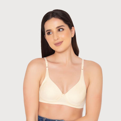 Clovia Non-Padded Non-Wired Full Coverage T-Shirt Bra - Beige, Light Pink | 34D Clovia Non-Padded Non-Wired Full Coverage T-Shirt Bra - Beige, Light Pink | 34D