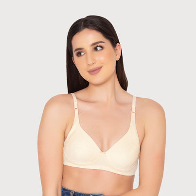 Clovia Non-Padded Non-Wired Full Coverage T-Shirt Bra - Beige, Light Pink | 36D Clovia Non-Padded Non-Wired Full Coverage T-Shirt Bra - Beige, Light Pink | 36D