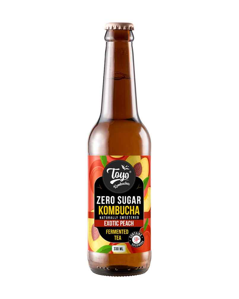 Toyo Kombucha Zero Sugar Exotic Peach | Non-Alcoholic Kombucha