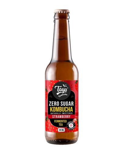 Toyo Kombucha Zero Sugar Strawberry | Non-Alcoholic Kombucha