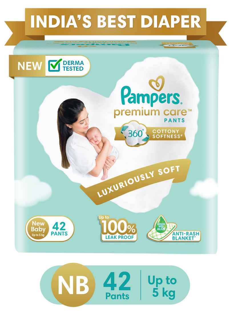 Pampers Premium Care Baby Diapers | Pant Style | NB | 42 pcs
