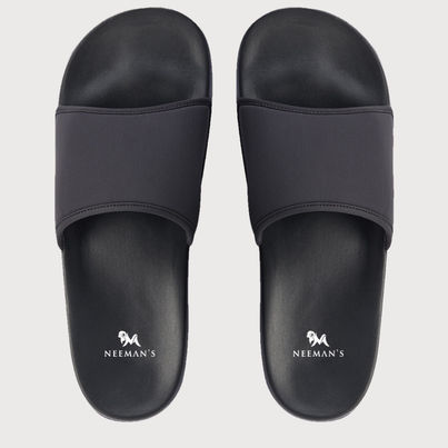 Neemans Unisex Eco Slides - Coal Black | UK 7 Neemans Unisex Eco Slides - Coal Black | UK 7