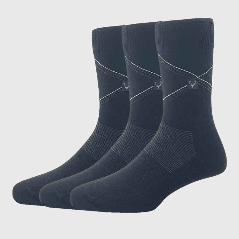 Allen Solly Men's Cotton Full Length Pilot Pattern Socks - Black Allen Solly Men's Cotton Full Length Pilot Pattern Socks - Black
