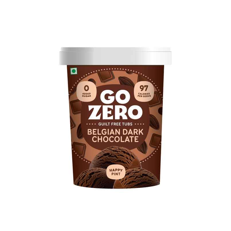 Go Zero Belgian Dark Chocolate Low Calorie Guilt Free Ice Cream Tub