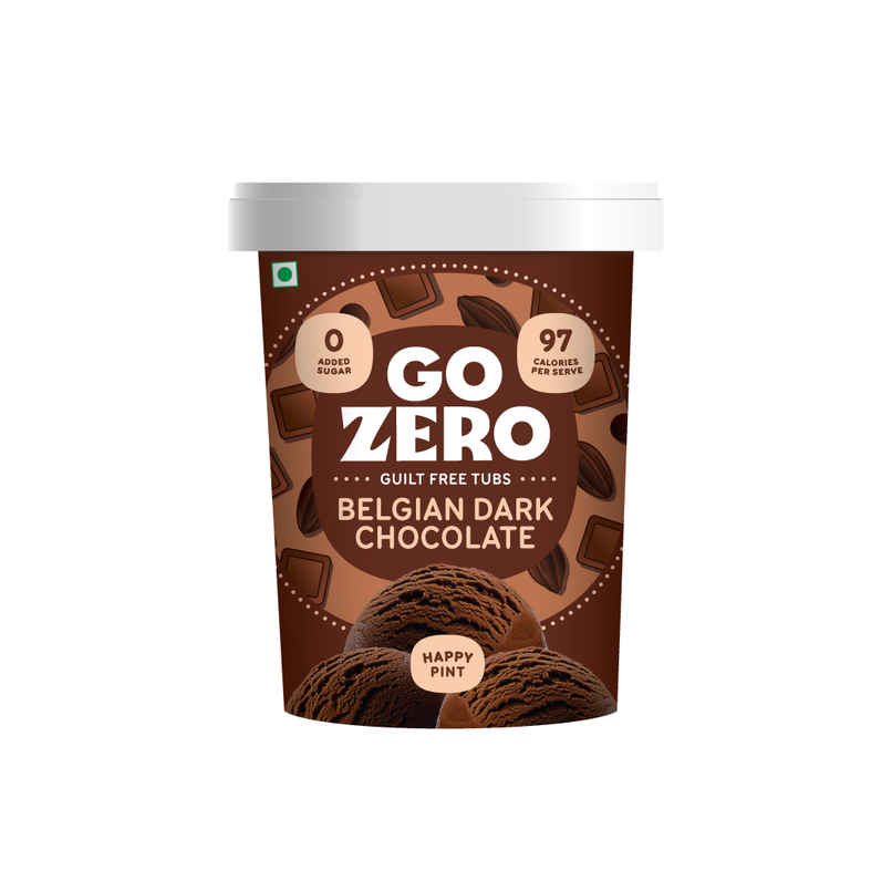 Go Zero Belgian Dark Chocolate Low Calorie Guilt Free Ice Cream Tub