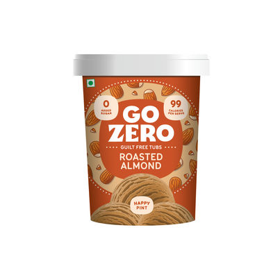 Go Zero Roasted Almond Low Calorie Guilt Free Ice Cream Tub Go Zero Roasted Almond Low Calorie Guilt Free Ice Cream Tub