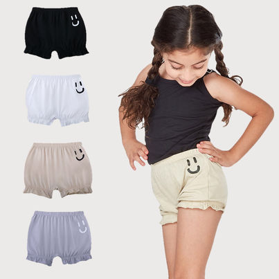 PlanB Smiley 4-Pack Bloomers Black, White, Ash Grey - 8-10 Yrs