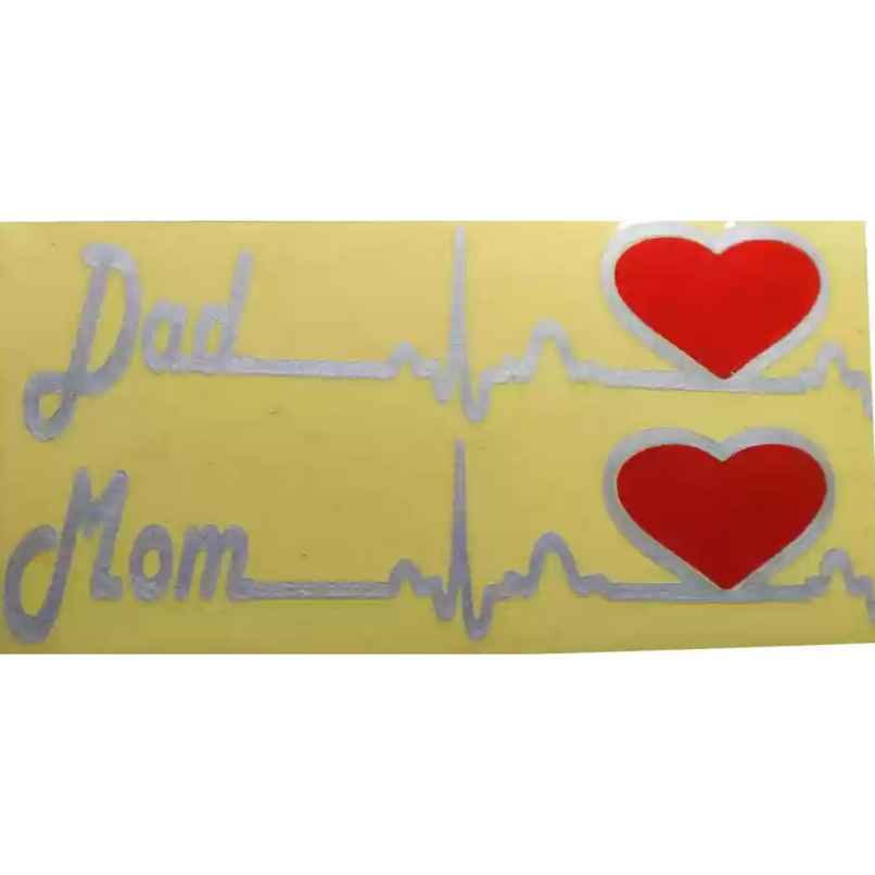 Divine Vibes Mom Dad Life Line Car Sticker | Pack of 2