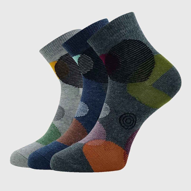 Allen Solly Women's Cotton Quarter Crew Socks - Grey Melange, Denim Melange, Anthra Melange Allen Solly Women's Cotton Quarter Crew Socks - Grey Melange, Denim Melange, Anthra Melange