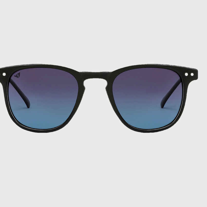 Vincent Chase By Lenskart Unisex Solid Plastic Round Sunglasses | Blue and Black - S