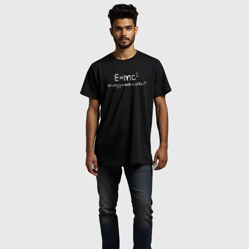 Mad Over Print Men's E Mc2 T-shirt | Black - M Mad Over Print Men's E Mc2 T-shirt | Black - M