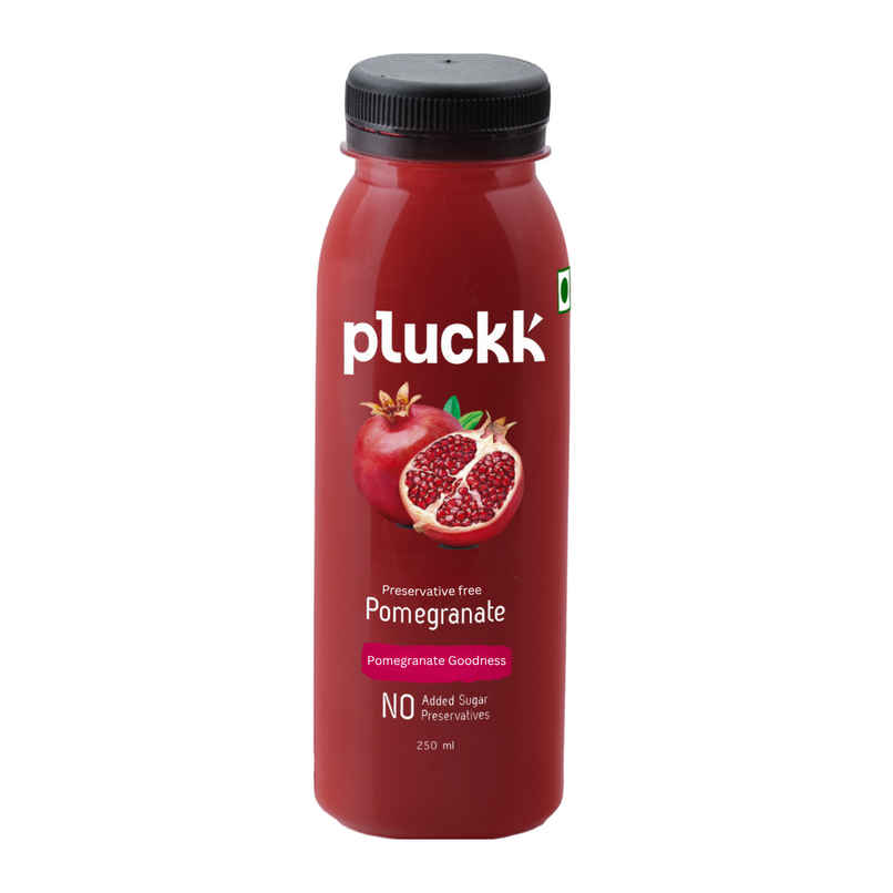 Pluckk Cold-Pressed Pomegranate Fruit Juice | No Added Sugar | No Preservatives | Rich in Vitamin E