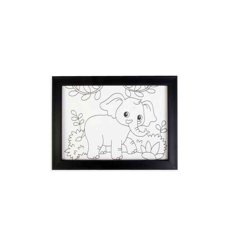 Itsy Bitsy Pre-printed Canvas With Frame Elephant Painting Kit 5 x 7 Inch Sw Lb