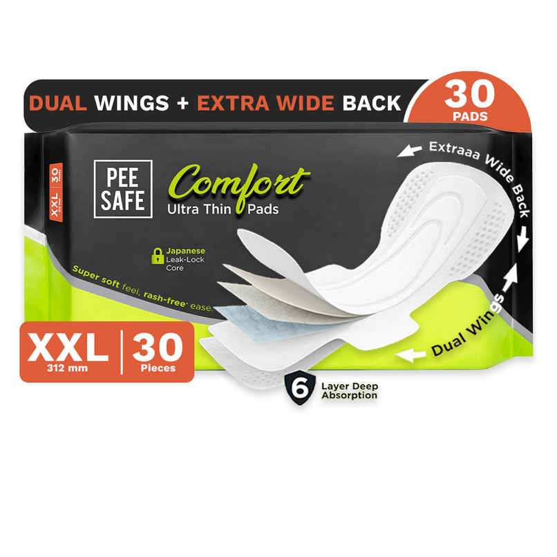 Pee Safe Ultra Thin Rash Free Sanitary Pads XXL (With Paper Disposal Covers) Pee Safe Ultra Thin Rash Free Sanitary Pads XXL (With Paper Disposal Covers)