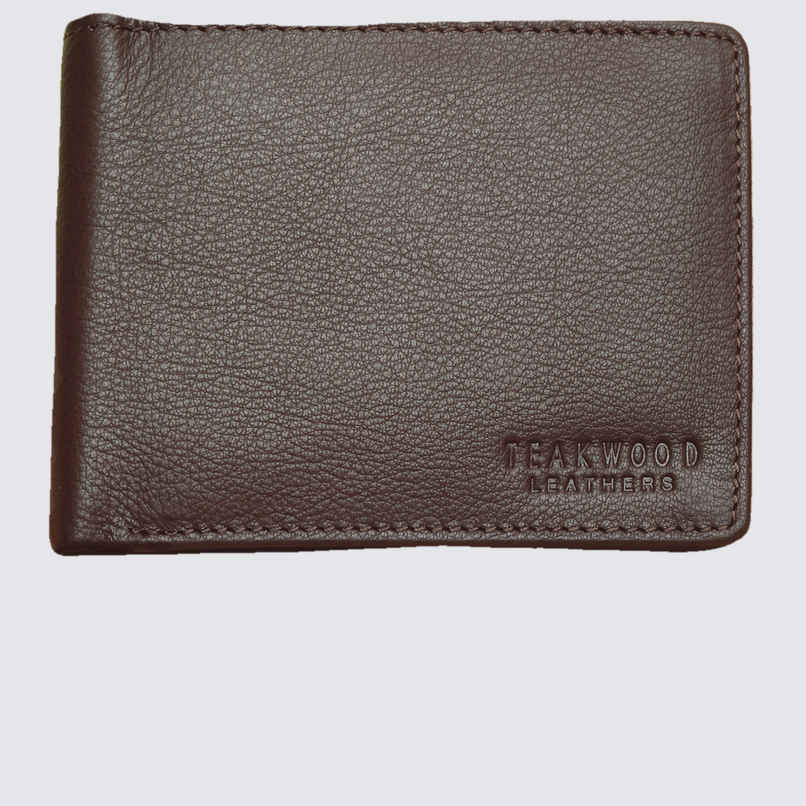 Teakwood Men's Leather SS Slim Coin Wallets | Wlt140Br | Brown