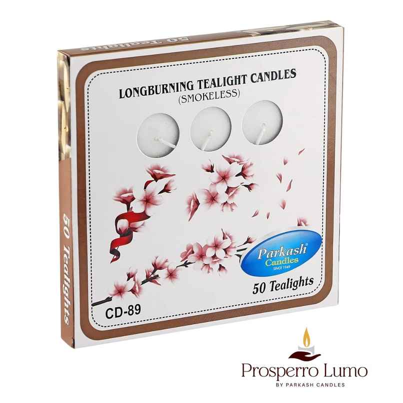 Tealight Candles | Smokeless | Pack Of 50 | 6 g Each | Prosperro Lumo