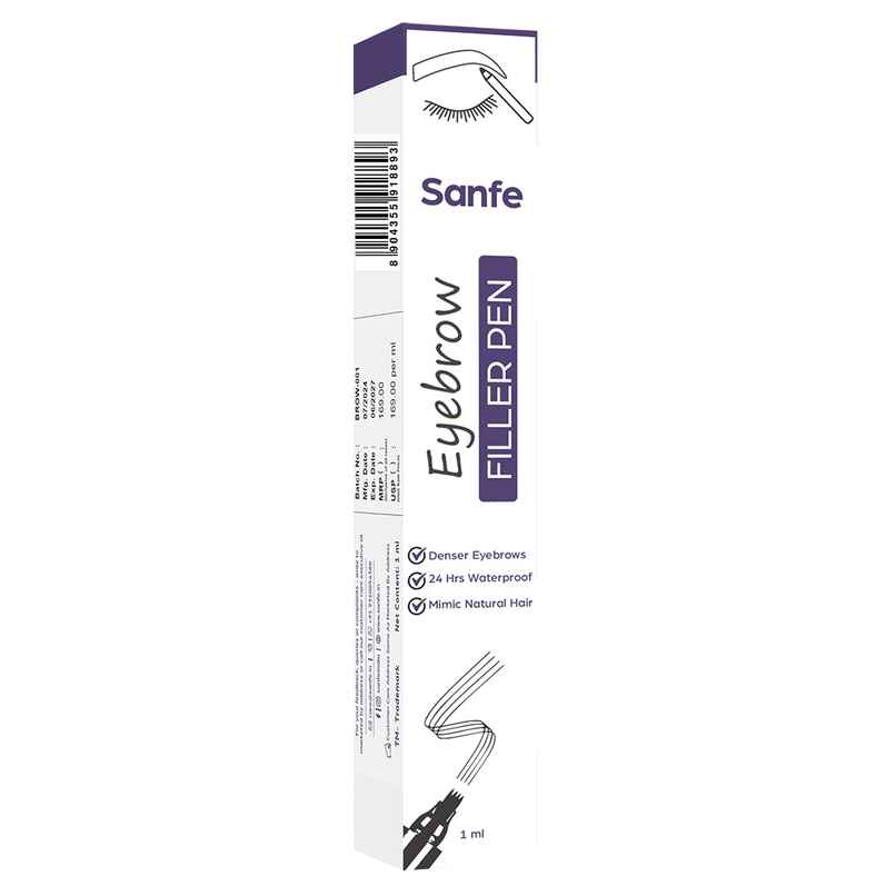 Sanfe Eyebrow Filler Pen Enhancer, Waterproof, Long-Lasting Finish For Denser Eyebrows - Black