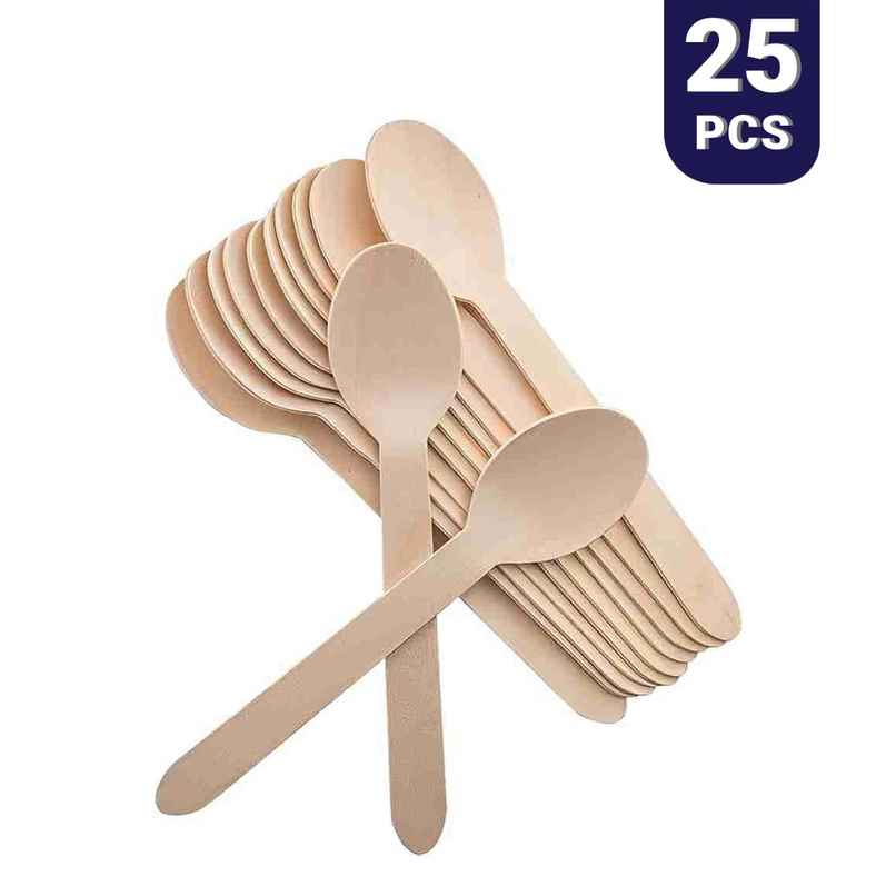 Ezee Wooden Disposable Dinner & Party Spoon | 6 Inch