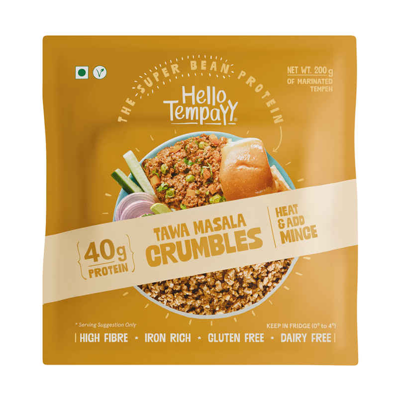 Hello Tempayy 40g Protein Tempeh Crumbles | Tawa Masala | Heat & Add