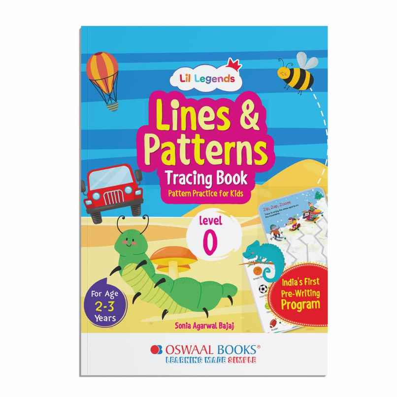 Oswaal Books Lil Legends Lines and Patterns Tracing Book | Level-0 | Age - 2 To 3 Years
