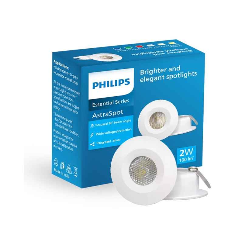 Philips Led Astra Spot 2-Watt Led Spotlight |Cutout:35Mm |Natural White Philips Led Astra Spot 2-Watt Led Spotlight |Cutout:35Mm |Natural White