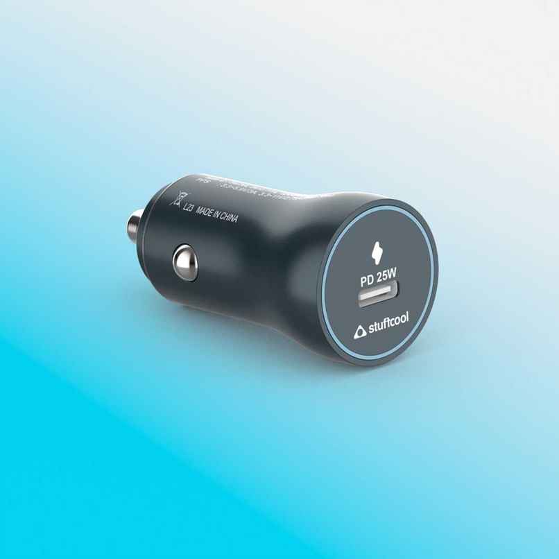 Stuffcool Ultimus 25W Type C Port car Charger. Supports PPS Super Fast Charging PD Charging, Charges iPhone and Pixels 50% in 30 mins, Super Compact Shape Aluminium Body - Green