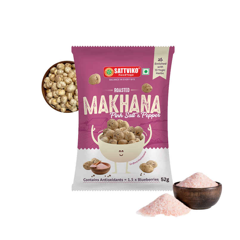 Sattviko Pink Salt & Pepper Flavoured Makhana Fit For Fasting