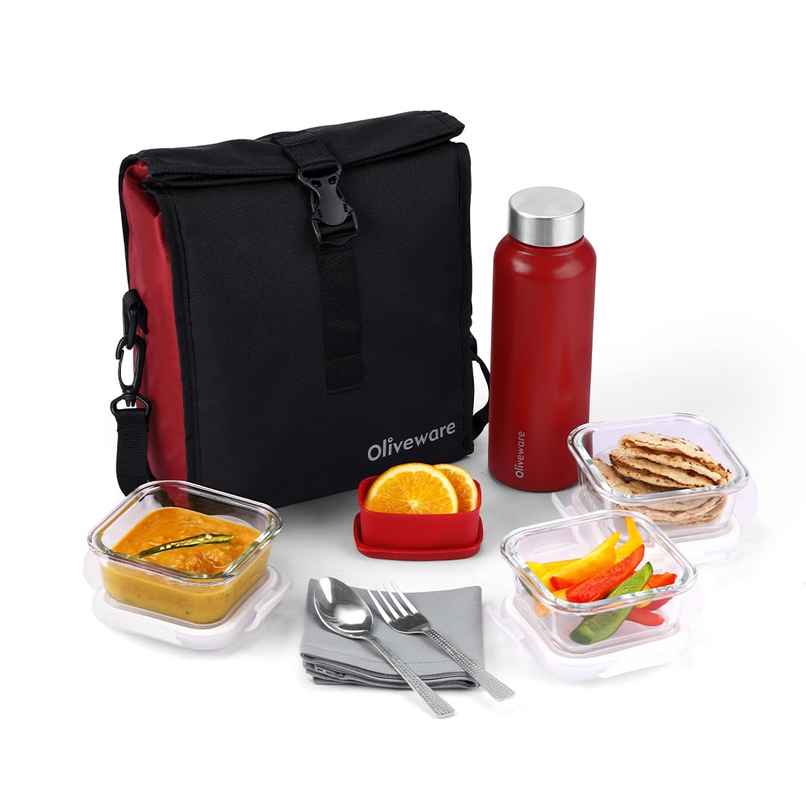 Oliveware Crystal Lunch Box - Maroon