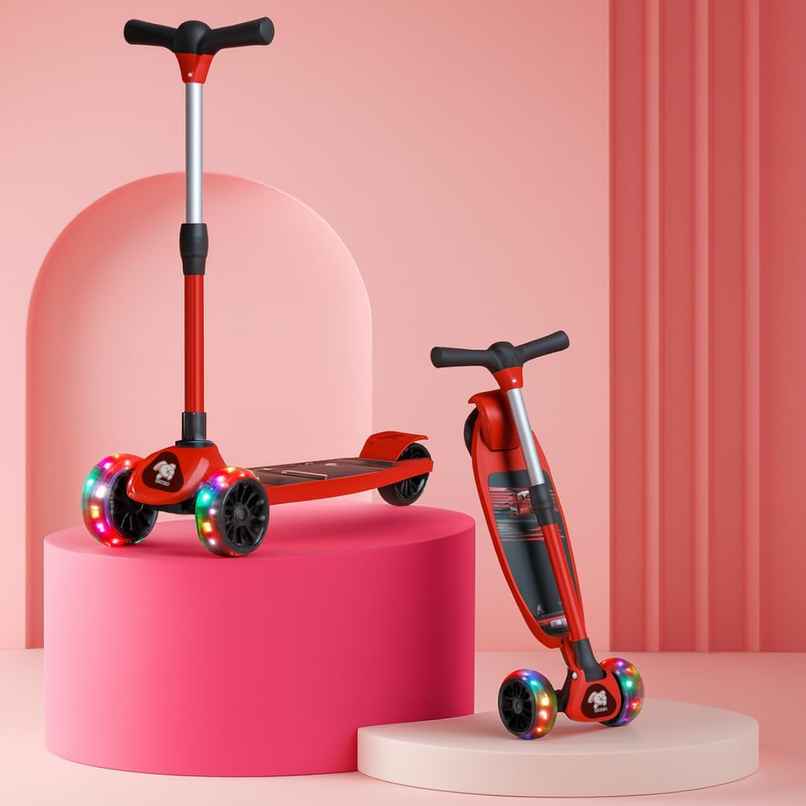 Storio Kick Scooter for Kids | Safe & Smooth Riding Scooter - Red