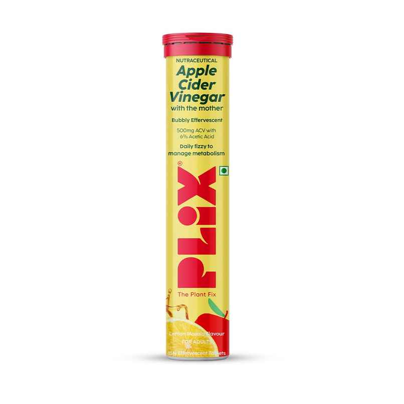Plix Apple Cider Vinegar Effervescent for Weight Loss (Lemon Masala) - Pack Of 1 Plix Apple Cider Vinegar Effervescent for Weight Loss (Lemon Masala) - Pack Of 1