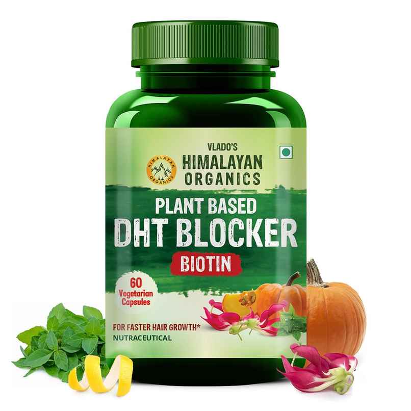 Himalayan Organics Plant Based DHT Blocker Pure Biotin 60 VEG Capsules