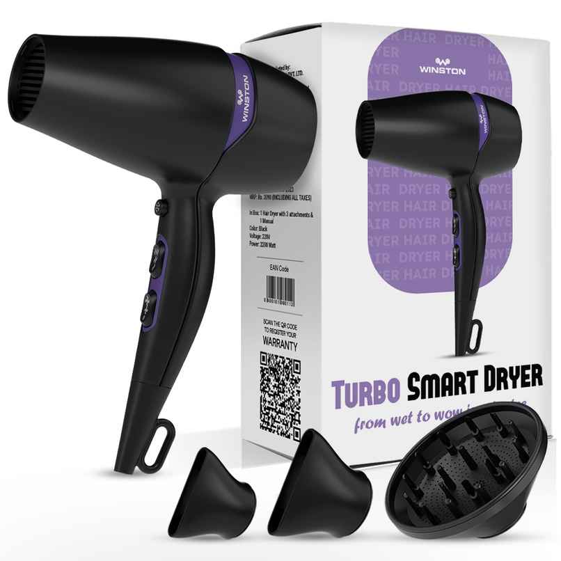 Winston 2200W Turbo Hair Dryer With Diffuser & Concentrator