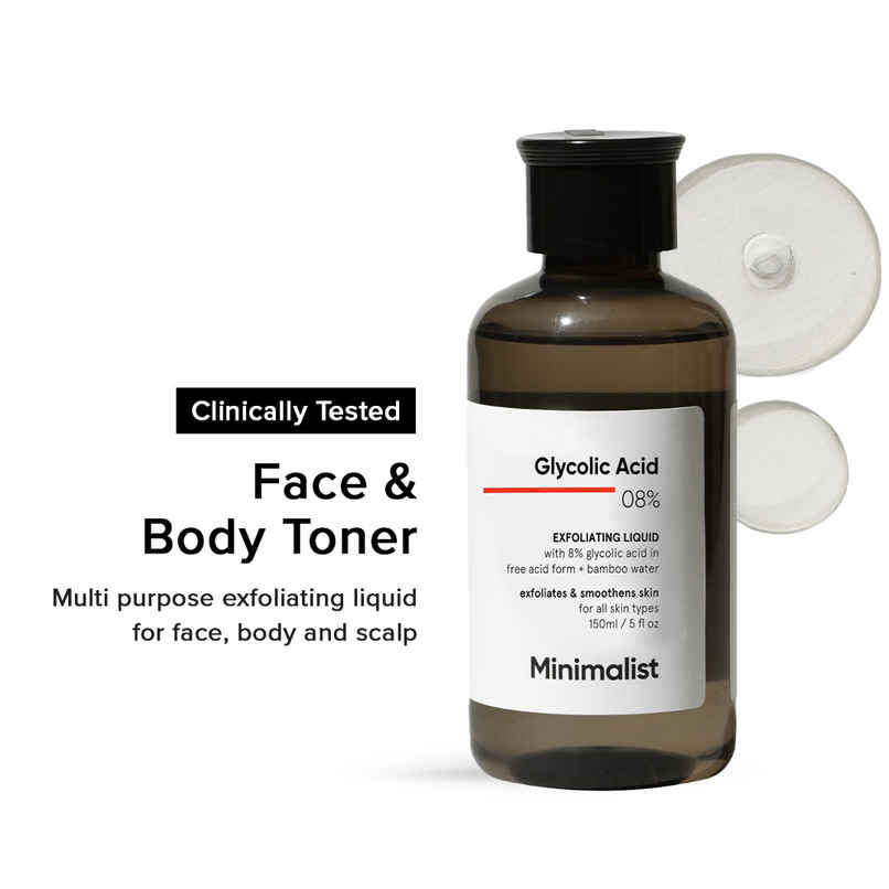 Minimalist 8% Glycolic Acid Toner For Glowing Skin