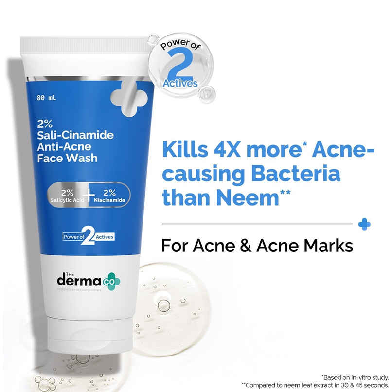The Derma Co Sali-Cinamide Anti-Acne Face Wash with 2% Salicylic Acid & 2% Niacinamide The Derma Co Sali-Cinamide Anti-Acne Face Wash with 2% Salicylic Acid & 2% Niacinamide
