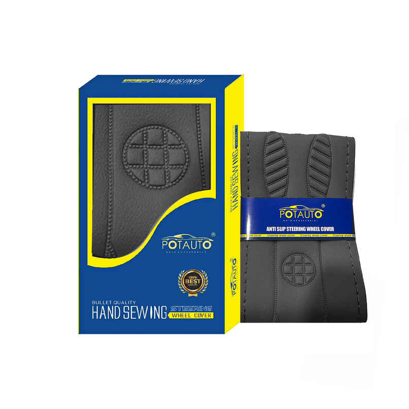 Potauto Car Steering Wheel Cover, Breathable & Anti-Slip Leather Covers, Universal Fit (A634) Potauto Car Steering Wheel Cover, Breathable & Anti-Slip Leather Covers, Universal Fit (A634)