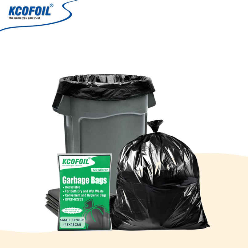 Kcofoil Small Garbage Bag | 17 x 19 | 14 Bags - 120 Micron Kcofoil Small Garbage Bag | 17 x 19 | 14 Bags - 120 Micron