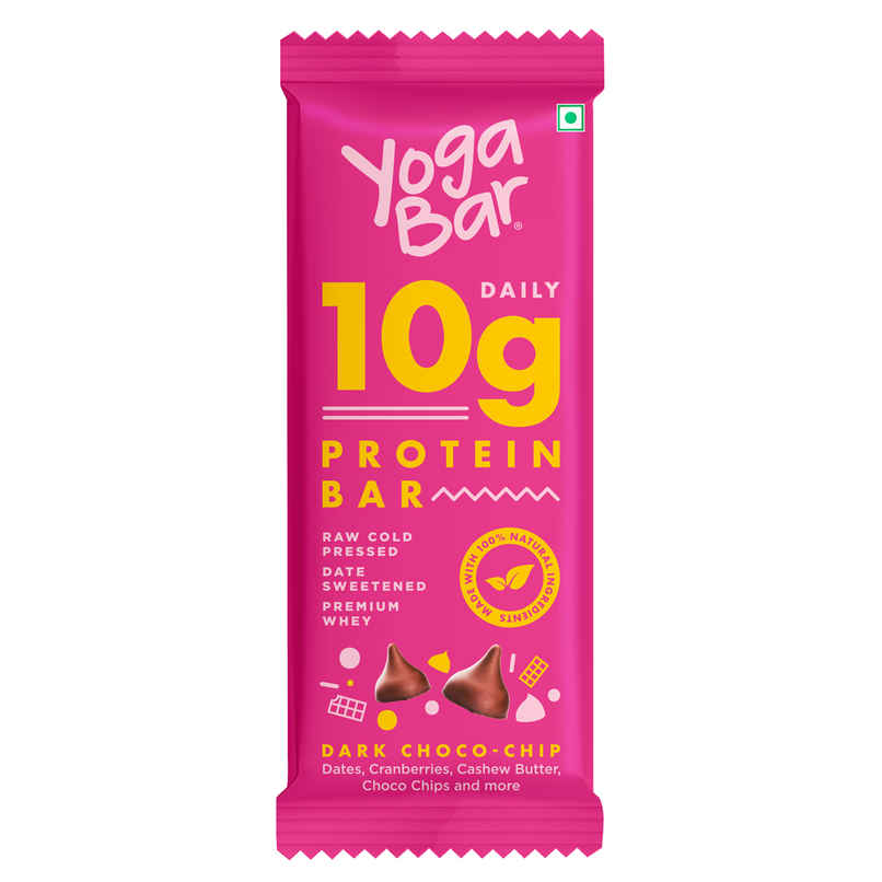 Yogabar 10 Grams Protein Bars | Chocolate Chip And Cranberry | Protein Blend And Premium Whey