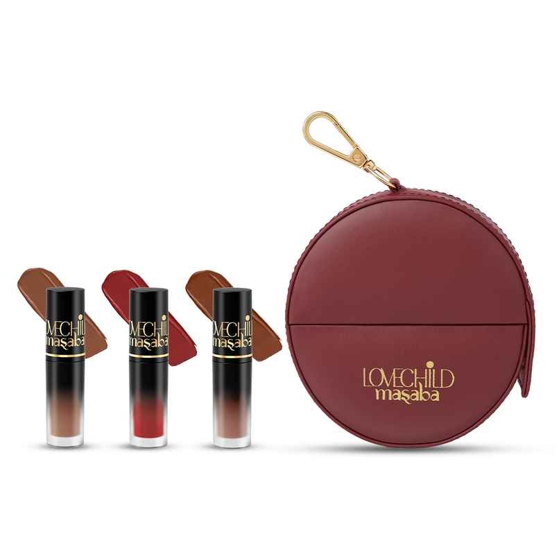 LoveChild Masaba - Pocket Liquid Lipstick Set - Iced Coffee - Touch Me Not - Holy Spirit