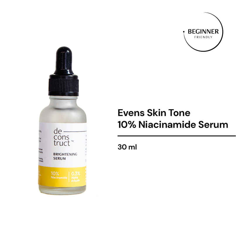 Deconstruct Brightening Serum with 10% Niacinamide & Alpha Arbutin, Brightens Skin & Reduces Tan