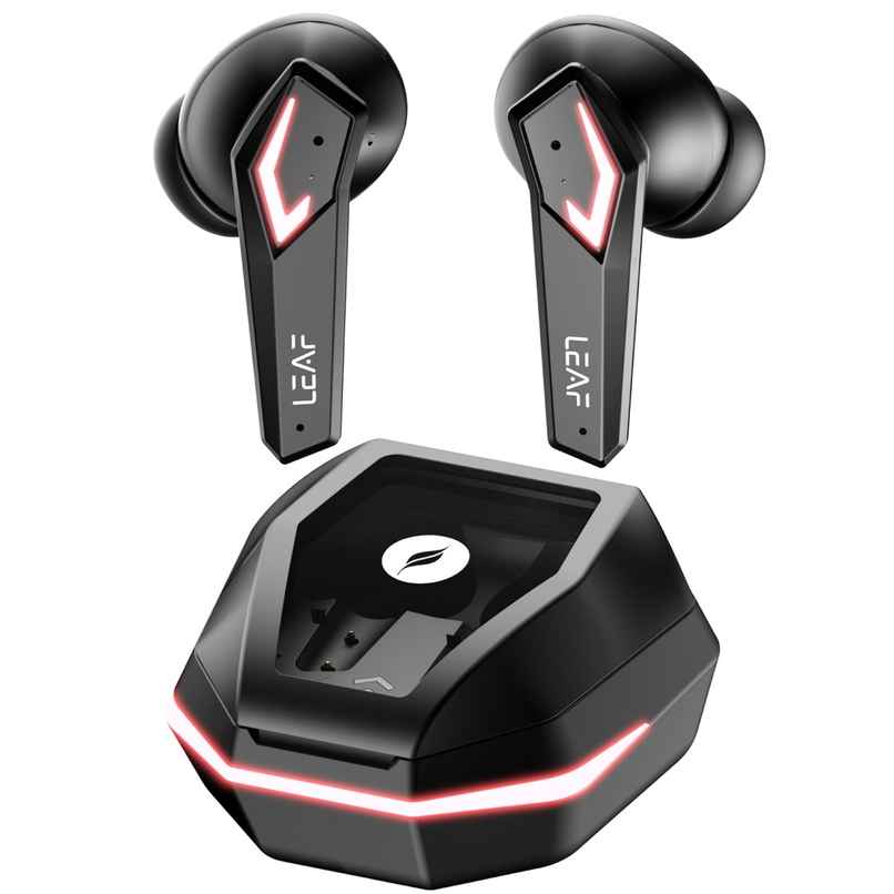 Leaf Buds X468 Gaming Earbuds with AI Sound App | 40H Playtime | AI ENC | TWS - Black Spaceship
