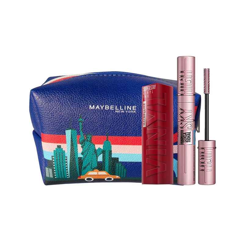 Maybelline New York Suhana'S Glam Kit - Super Stay Vinyl Ink Shade Lippy & Lash Sky High Mascara Maybelline New York Suhana'S Glam Kit - Super Stay Vinyl Ink Shade Lippy & Lash Sky High Mascara