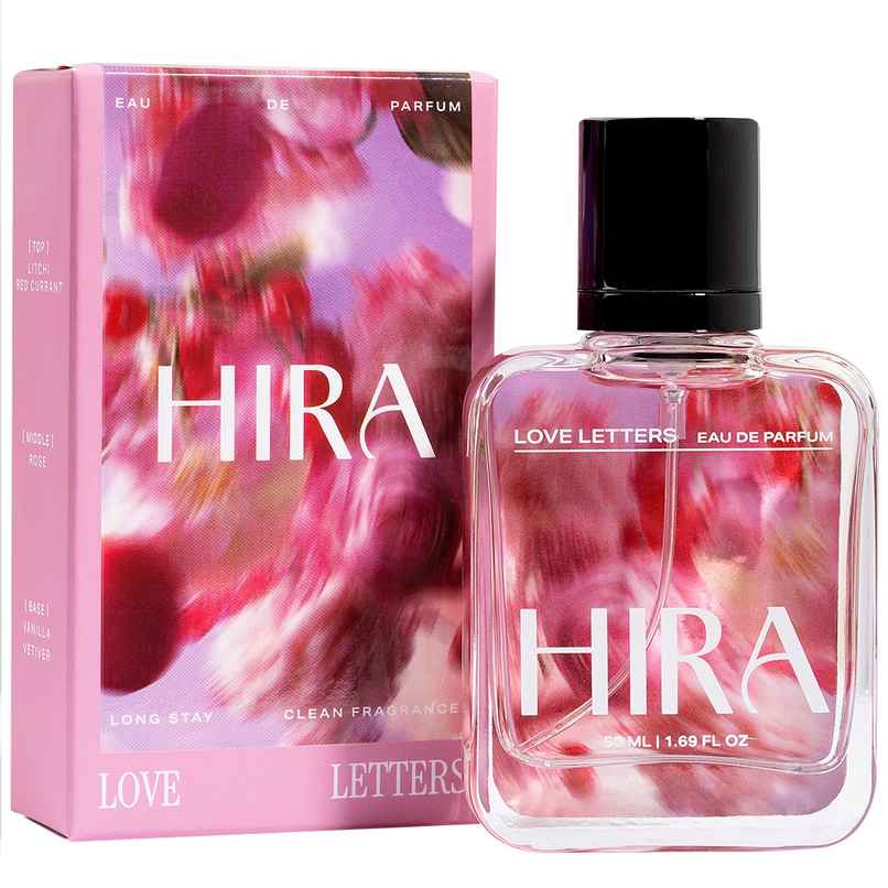 HIRA Women's Love Letters Eau De Parfum | Fruity, Floral & Vanilla | Long-Lasting Gift for Her